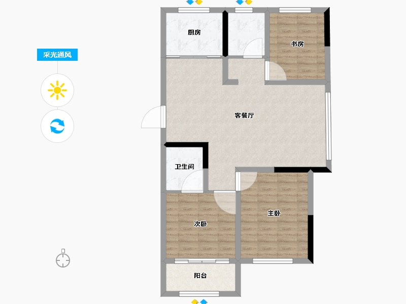 山东省-威海市-恒和家园-88.99-户型库-采光通风