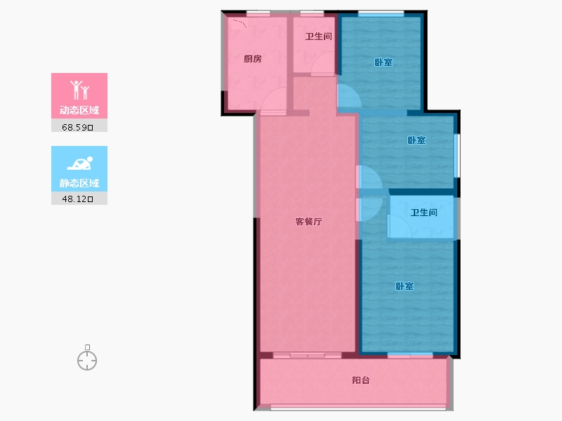 河南省-郑州市-名门翠园-104.51-户型库-动静分区