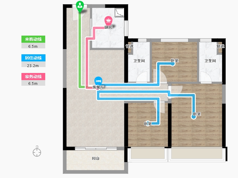 山东省-菏泽市-菏泽碧桂园天汇-94.00-户型库-动静线