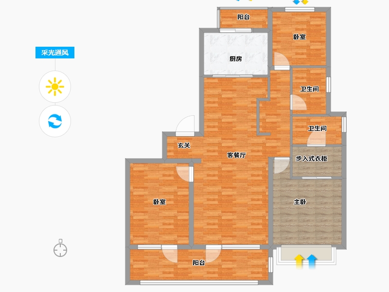 山东省-青岛市-海尔产城创世纪公馆-121.00-户型库-采光通风