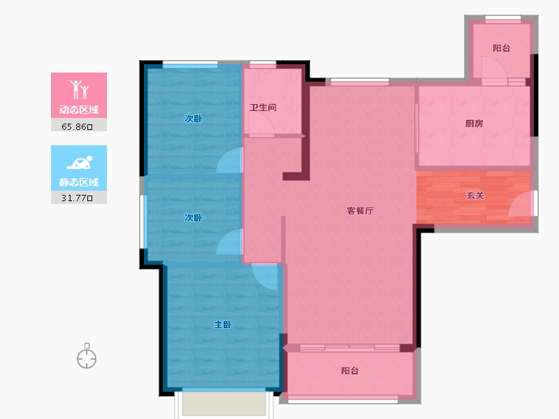 安徽省-滁州市-恒大湖山半岛-88.09-户型库-动静分区