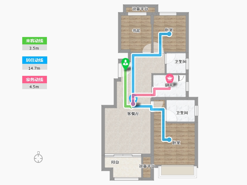 浙江省-绍兴市-诸暨宝龙广场-77.00-户型库-动静线