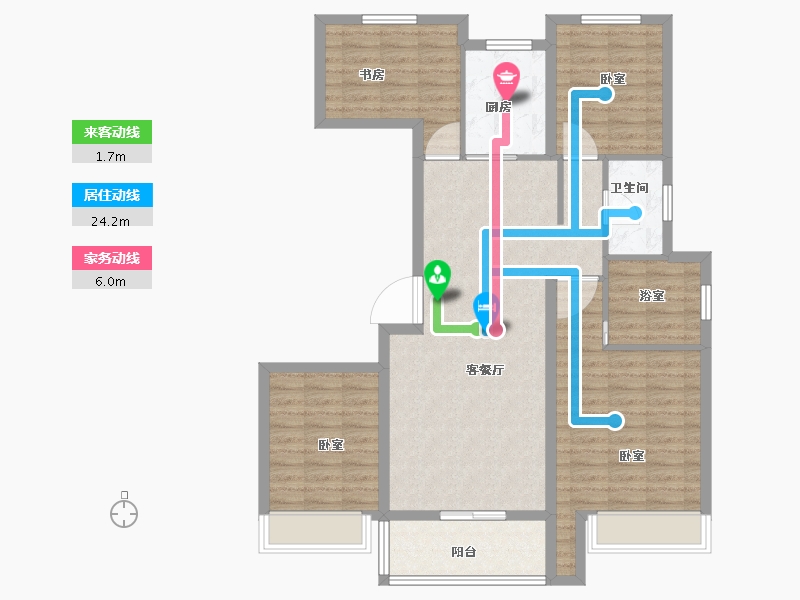 浙江省-绍兴市-诸暨宝龙广场-102.00-户型库-动静线