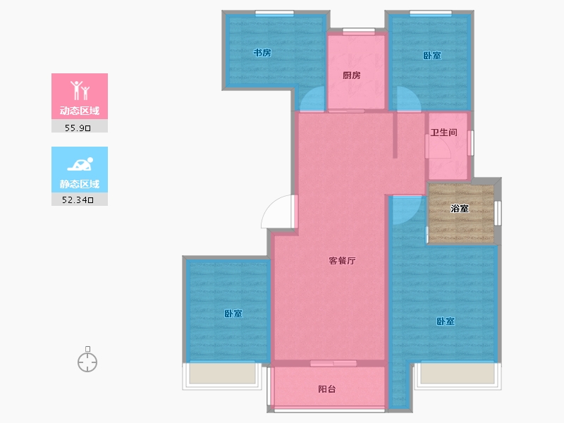 浙江省-绍兴市-诸暨宝龙广场-102.00-户型库-动静分区