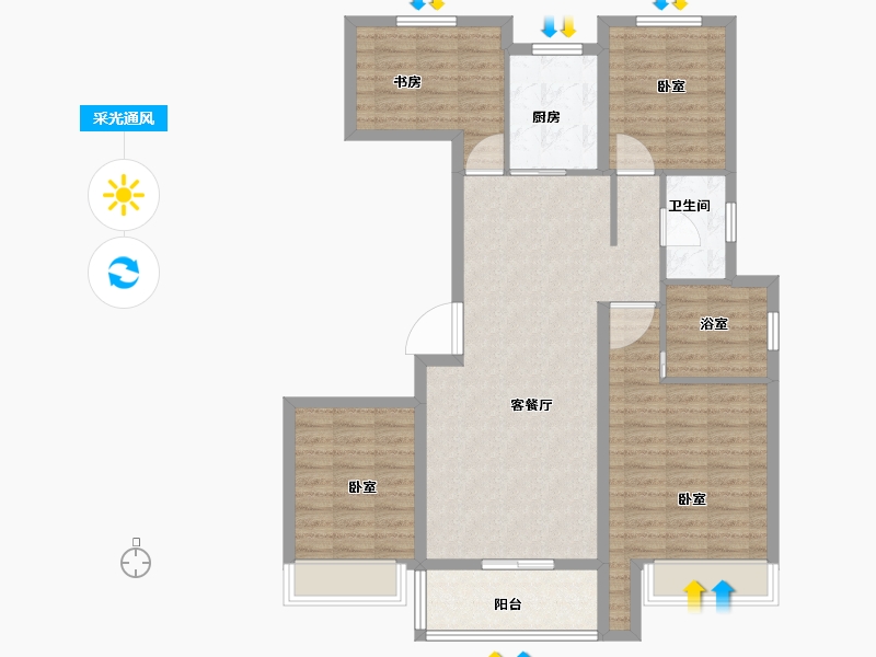 浙江省-绍兴市-诸暨宝龙广场-102.00-户型库-采光通风