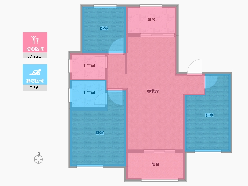 山东省-德州市-玲珑·君悦欧典-94.00-户型库-动静分区