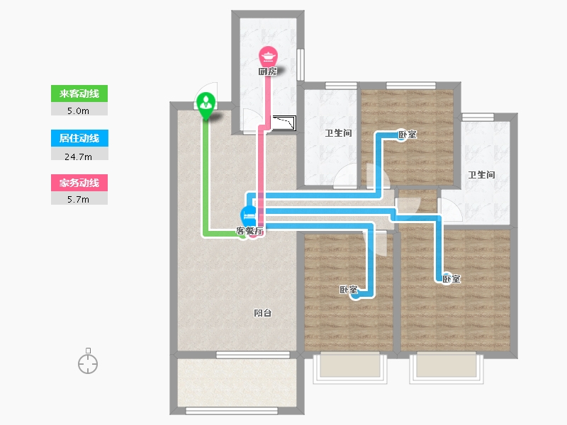 山东省-烟台市-烟台华润中心商住-98.00-户型库-动静线