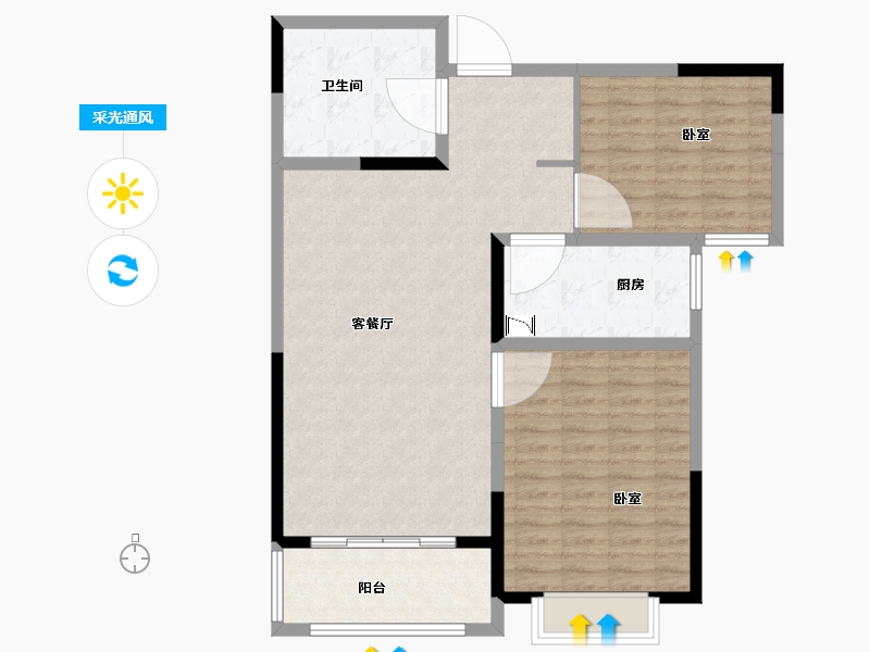 河南省-洛阳市-滨河御景苑-96.49-户型库-采光通风