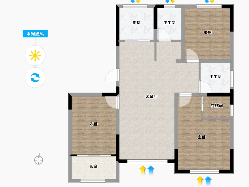 山东省-威海市-恒和家园-109.99-户型库-采光通风