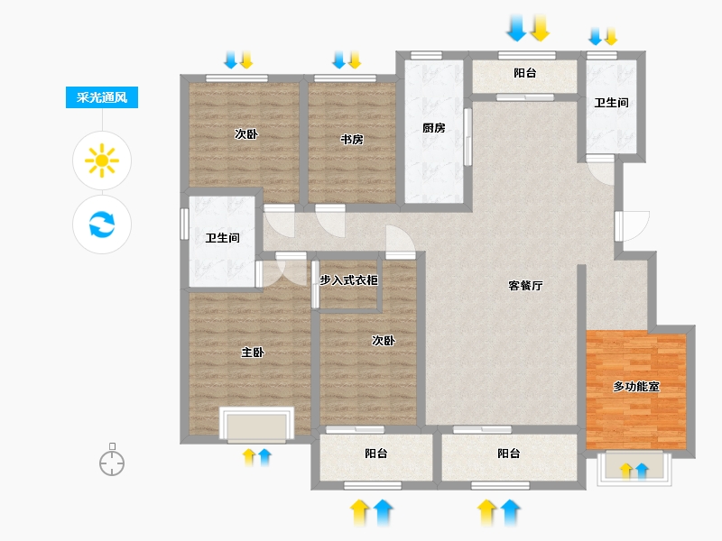 山东省-潍坊市-北斗•山河城-149.57-户型库-采光通风