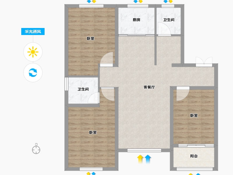 山东省-德州市-临邑阳光一品-101.00-户型库-采光通风