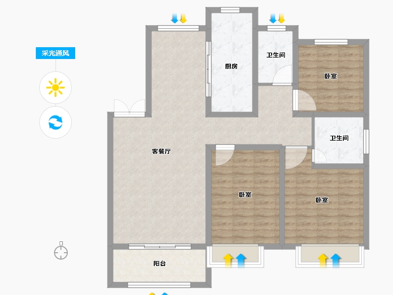 山东省-德州市-昇龍院-106.00-户型库-采光通风