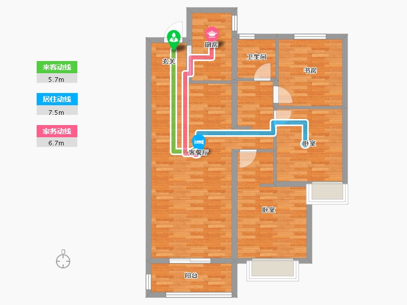 山东省-青岛市-海尔产城创世纪公馆-89.76-户型库-动静线