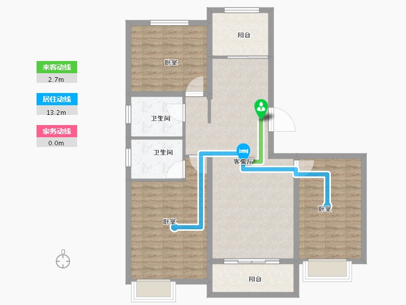 山东省-菏泽市-冠泽海棠湾-99.40-户型库-动静线