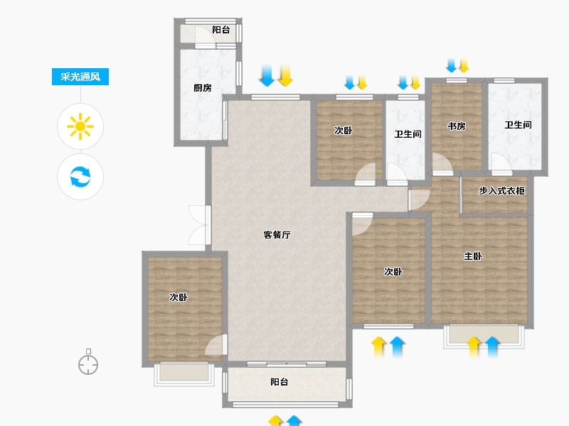 山东省-济南市-济南恒大龙奥御苑-168.01-户型库-采光通风