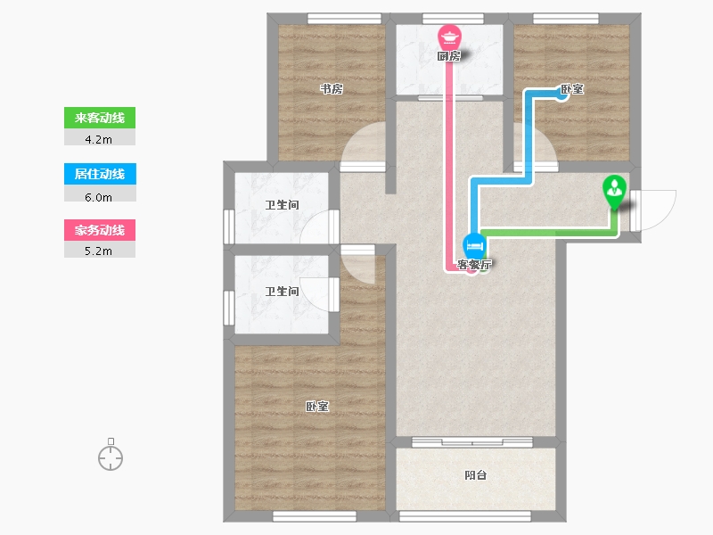 新疆维吾尔自治区-乌鲁木齐市-中泰雅居二期-81.13-户型库-动静线