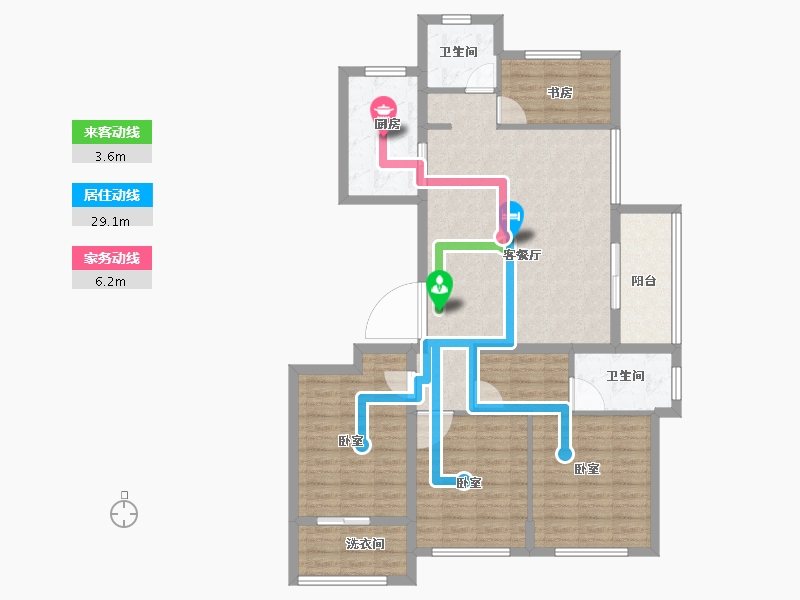 浙江省-绍兴市-大地西城美院-110.99-户型库-动静线