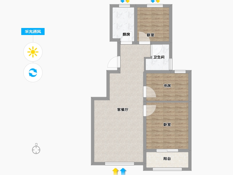 山东省-烟台市-建城西府-77.81-户型库-采光通风