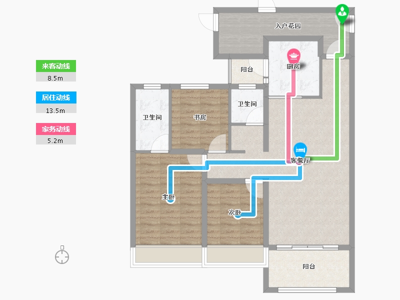 山东省-滨州市-双泰•建大城-102.00-户型库-动静线