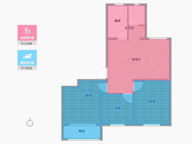 山东省-德州市-德房·正宁居-98.70-户型库-动静分区