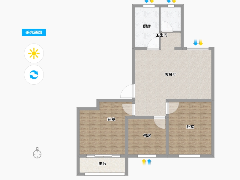 山东省-德州市-德房·正宁居-98.70-户型库-采光通风