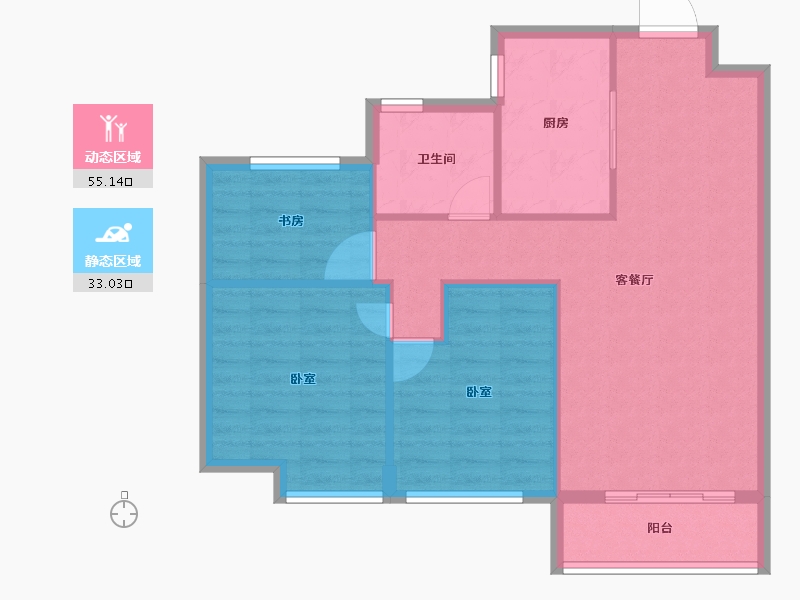 浙江省-绍兴市-大地西城美院-80.37-户型库-动静分区