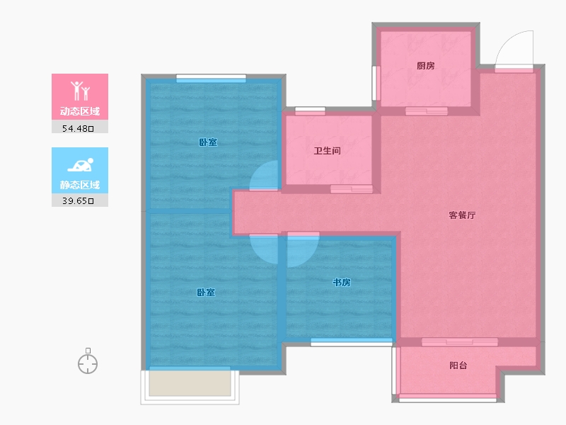 河南省-郑州市-绿城明月江南-83.99-户型库-动静分区