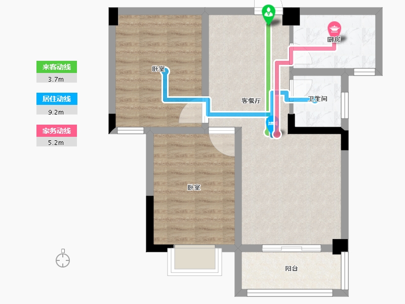 河南省-郑州市-安恒品邸-62.00-户型库-动静线