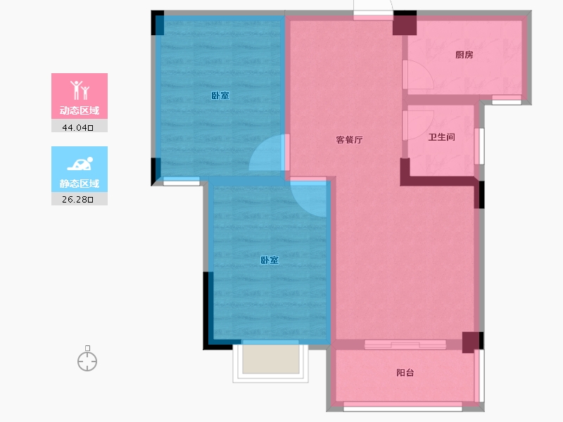 河南省-郑州市-安恒品邸-62.00-户型库-动静分区