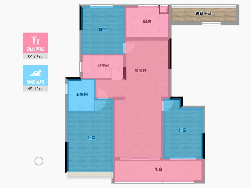 浙江省-绍兴市-武地融创奥璟园-97.84-户型库-动静分区