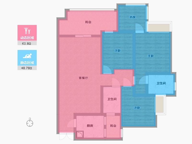 重庆-undefined-江与城-98.72-户型库-动静分区