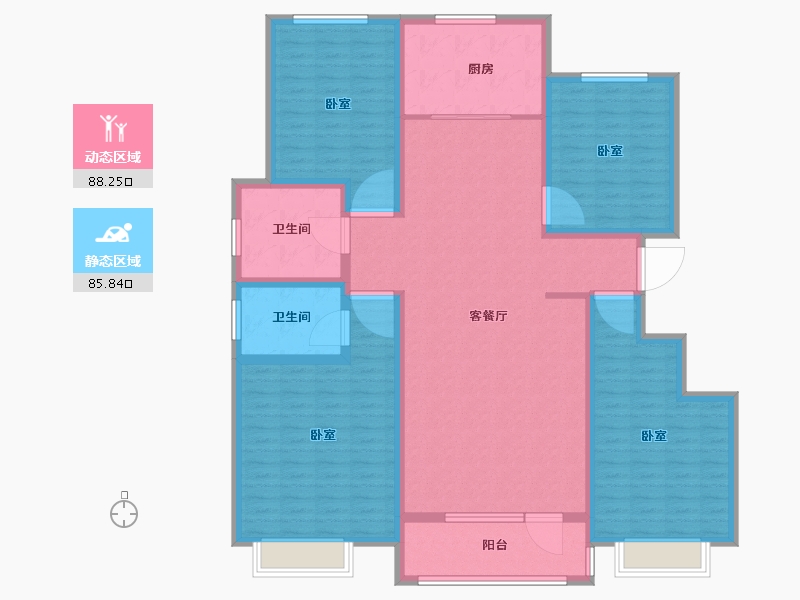 山东省-菏泽市-冠泽海棠湾-157.53-户型库-动静分区