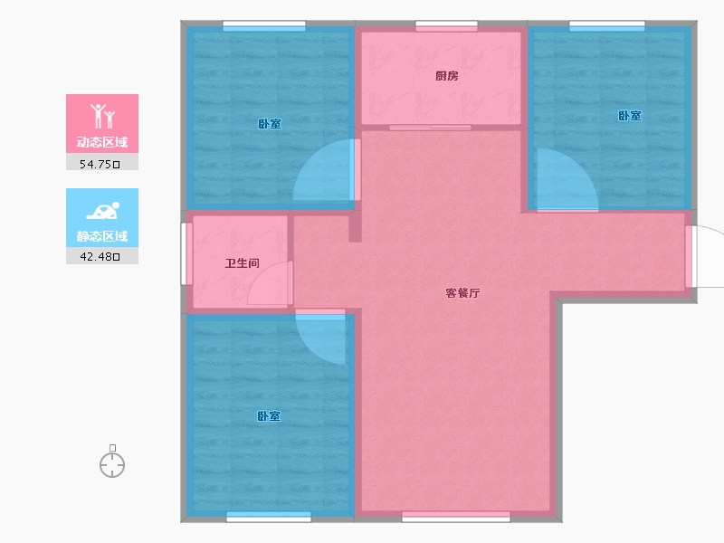 新疆维吾尔自治区-乌鲁木齐市-蓝天芳草地-88.00-户型库-动静分区