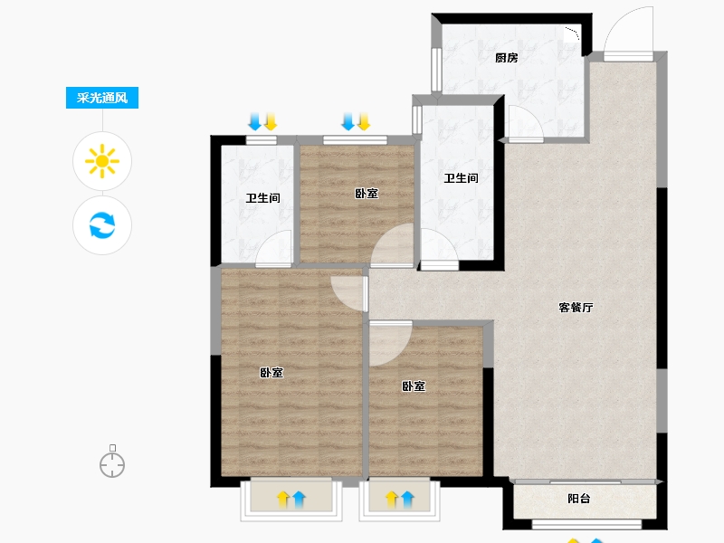 新疆维吾尔自治区-乌鲁木齐市-恒大世纪梦幻城-99.00-户型库-采光通风