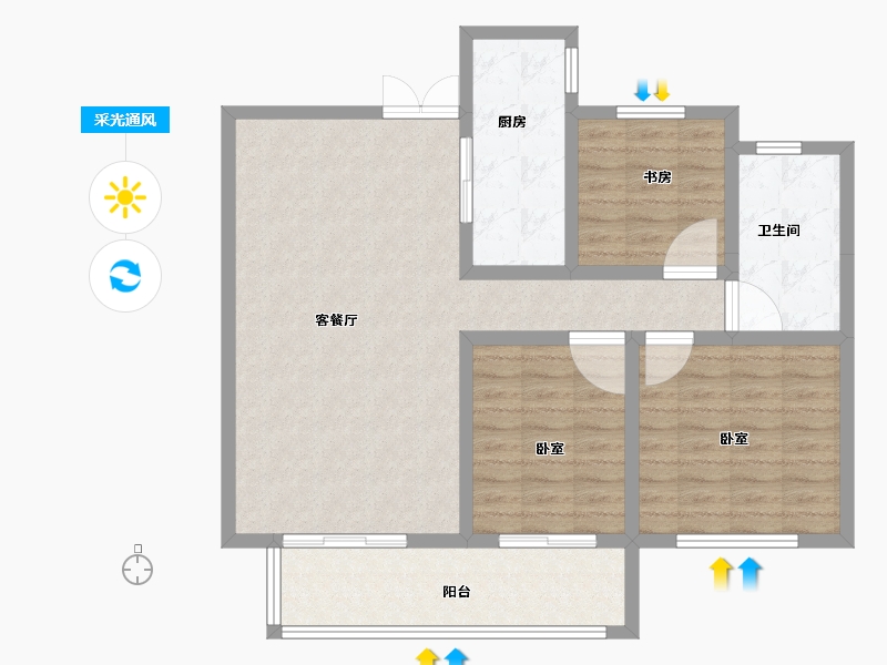 河南省-新乡市-理想国-91.13-户型库-采光通风