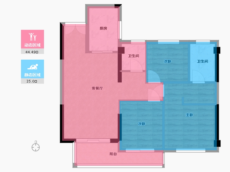 福建省-福州市-汉昇观澜-71.00-户型库-动静分区