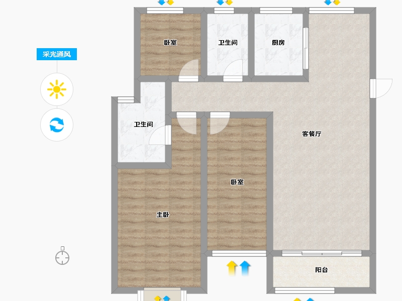 山东省-滨州市-玉龙苑-97.88-户型库-采光通风