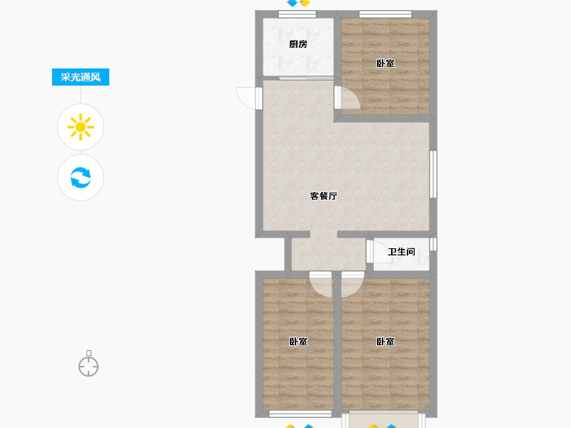 山东省-滨州市-玉龙苑-72.34-户型库-采光通风