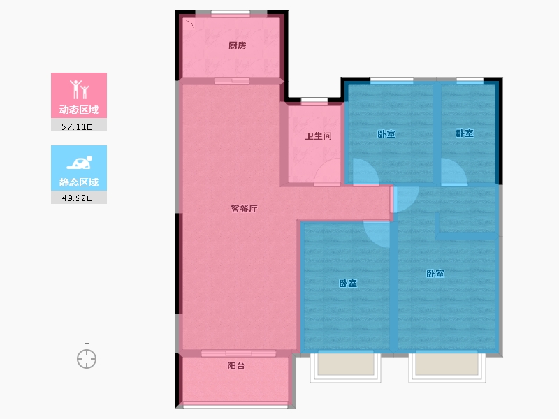 浙江省-绍兴市-诸暨宝龙广场-95.00-户型库-动静分区