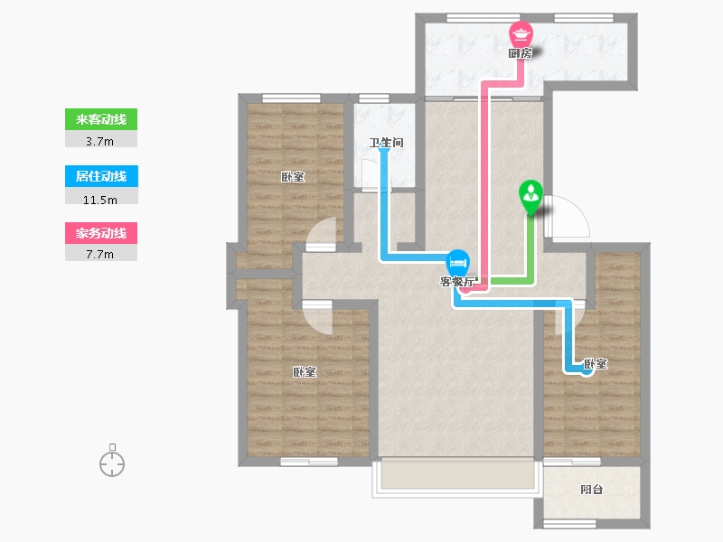 山东省-滨州市-双泰•建大城-102.00-户型库-动静线