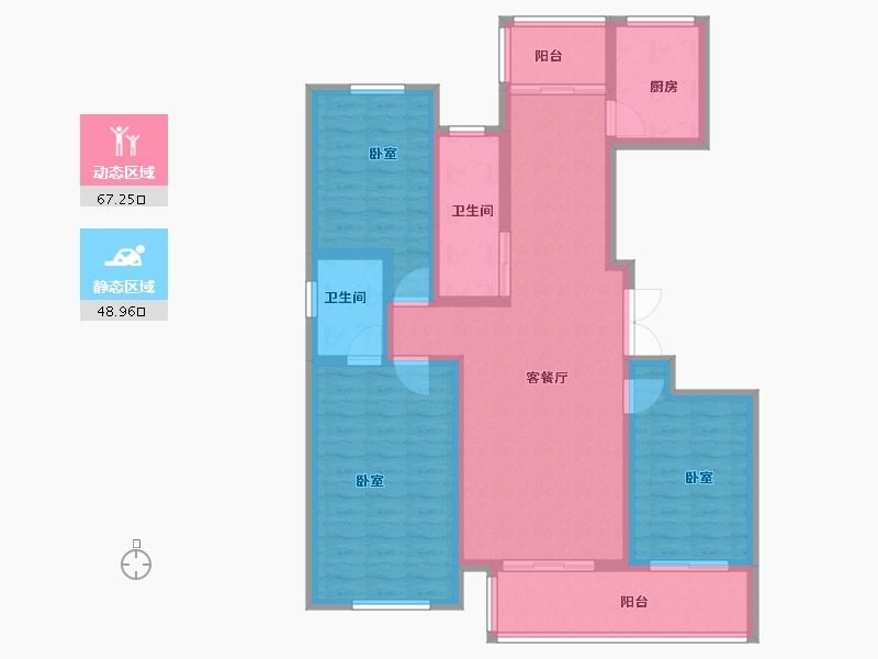 河南省-新乡市-理想国-103.54-户型库-动静分区