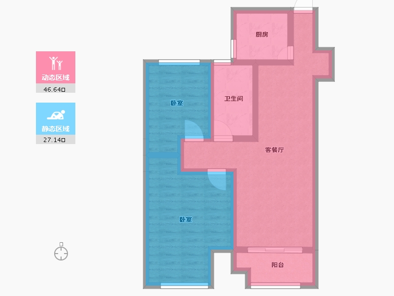 山东省-滨州市-玉龙苑-64.33-户型库-动静分区