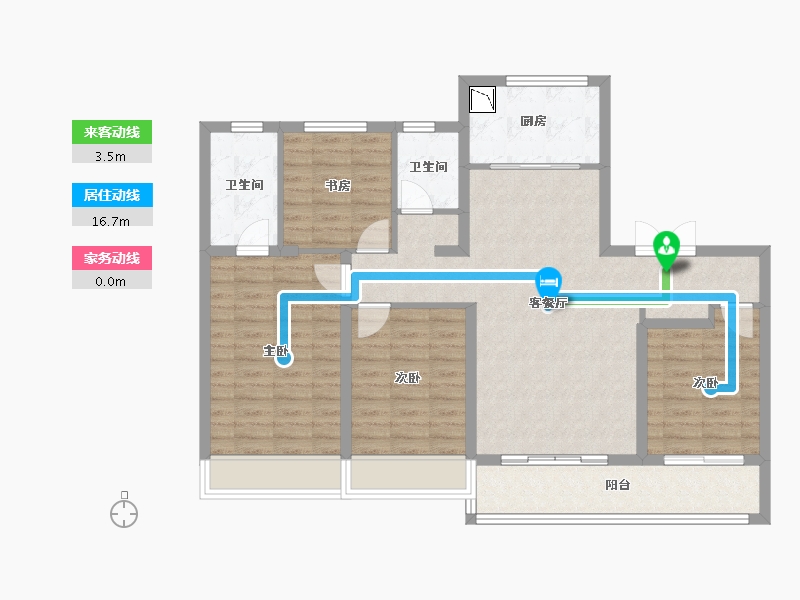 山东省-济南市-龙湖天璞-102.55-户型库-动静线