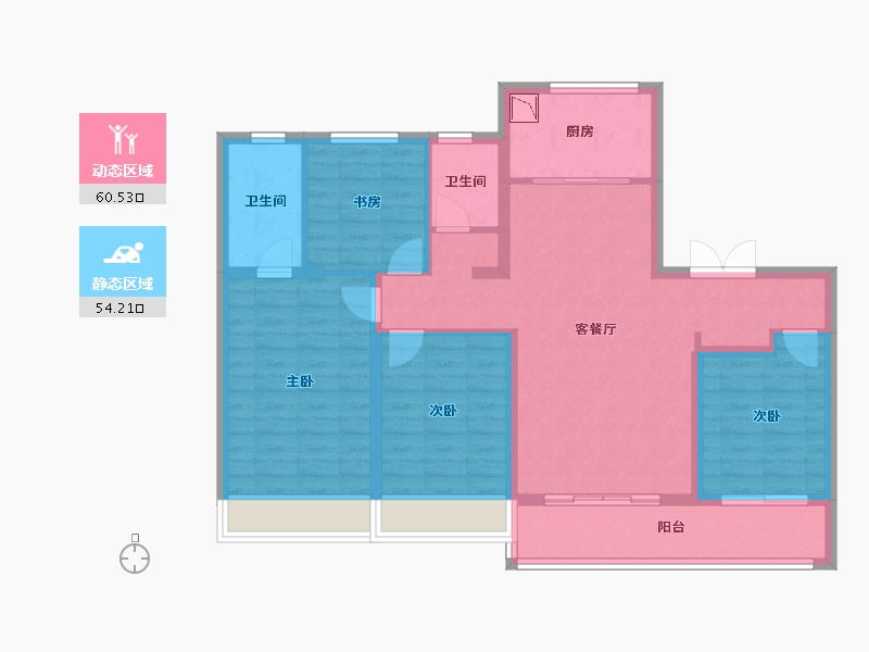 山东省-济南市-龙湖天璞-102.55-户型库-动静分区