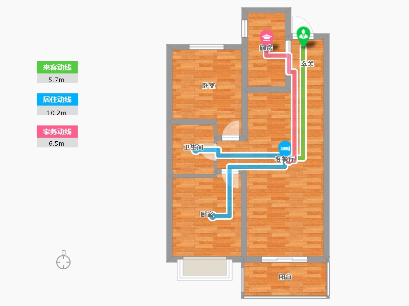 山东省-青岛市-海尔产城创世纪公馆-70.01-户型库-动静线