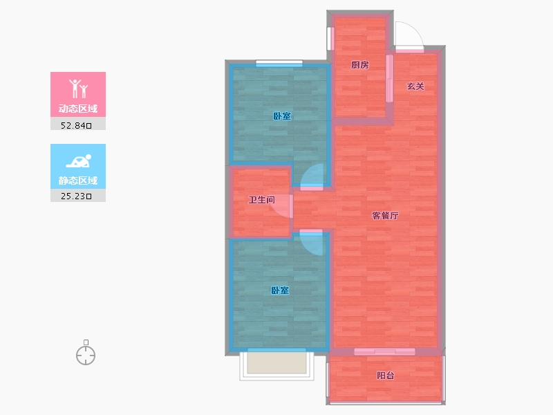 山东省-青岛市-海尔产城创世纪公馆-70.01-户型库-动静分区