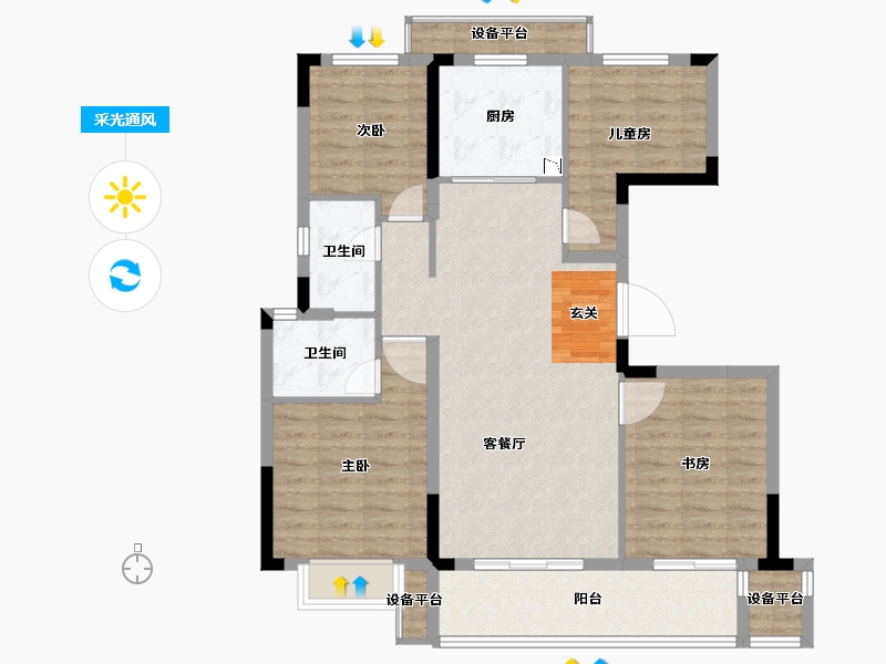 浙江省-台州市-海伦堡玖悦府-102.01-户型库-采光通风