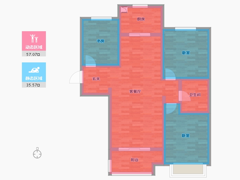 山东省-青岛市-海尔产城创世纪公馆-82.00-户型库-动静分区