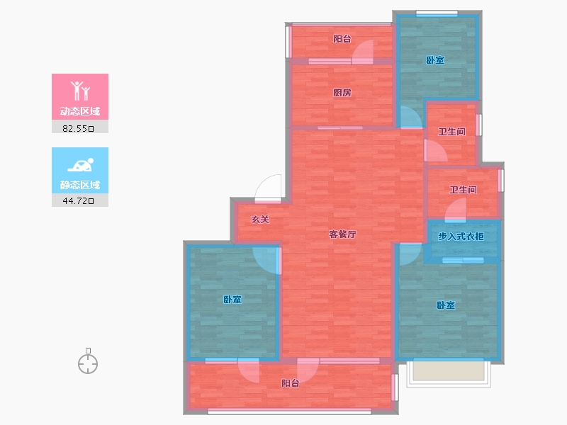 山东省-青岛市-海尔产城创世纪公馆-114.00-户型库-动静分区