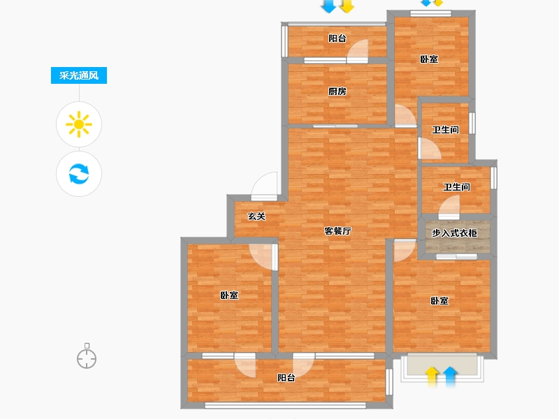 山东省-青岛市-海尔产城创世纪公馆-114.00-户型库-采光通风